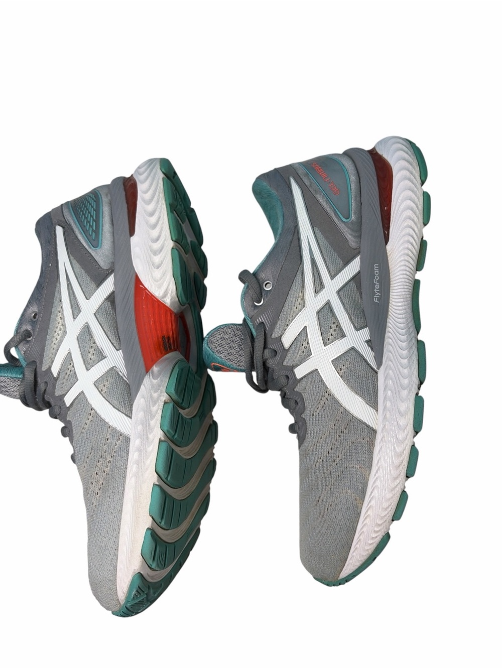 Asics Gel Nimbus 22 Flyte Foam Women’s Gray Green Running Shoes  Sz 8.5 - Picture 3 of 9